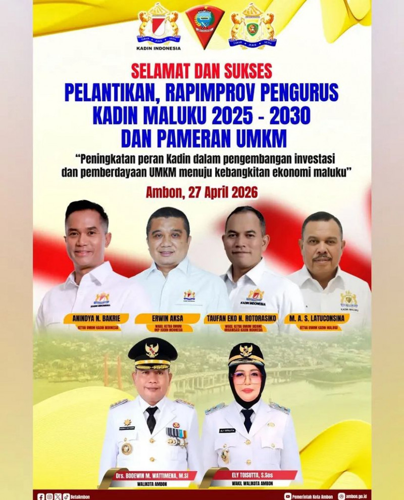 Pelantikan BAPIMPROV. Penggurus KADIN Maluku