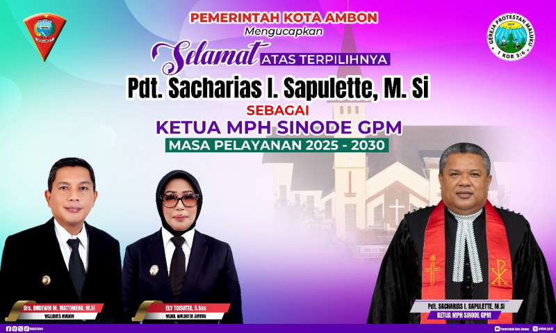Selamat Atas Terpilihnya Pdt. S Sapulette,M.Si
