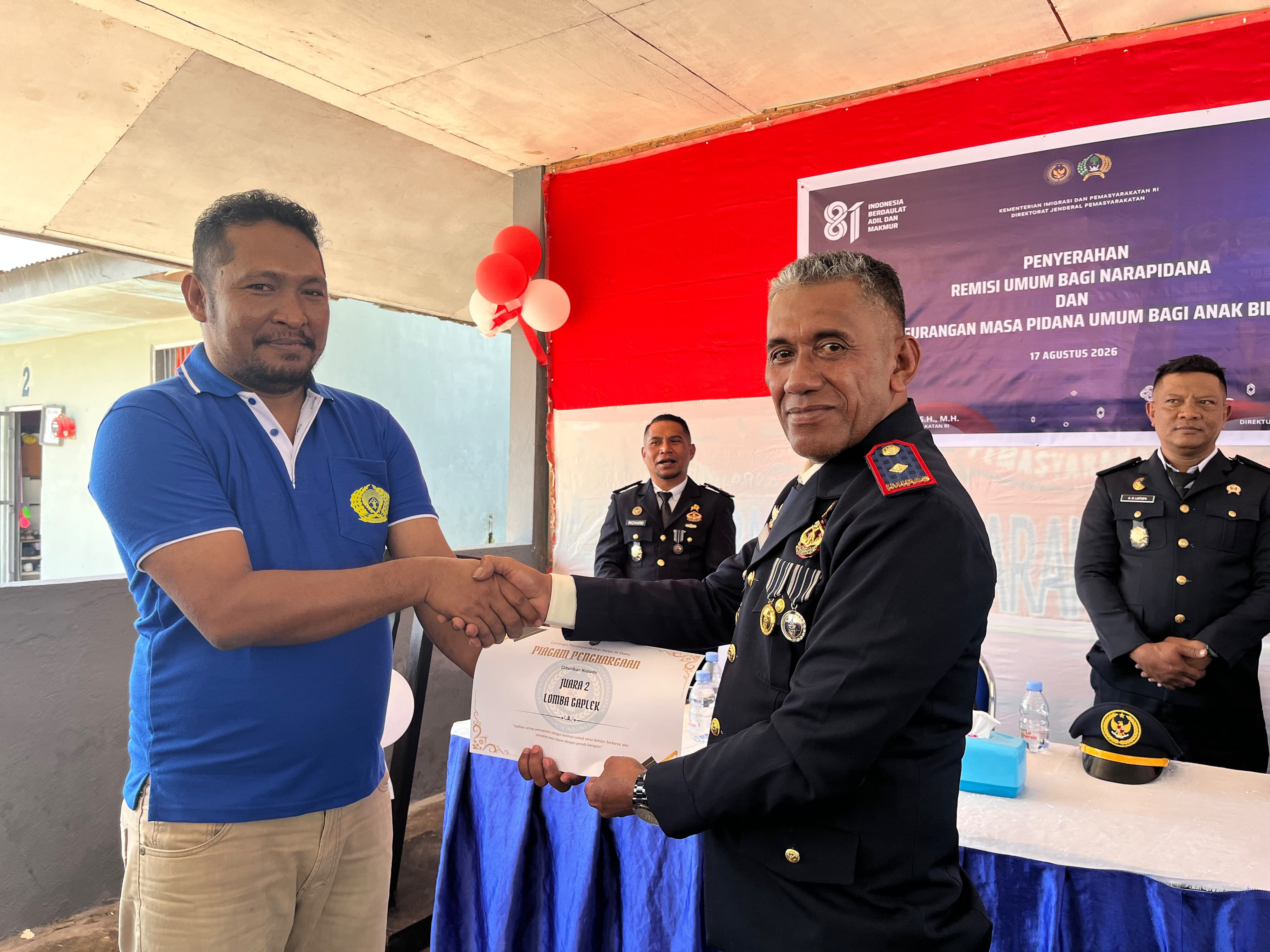 52 Warga Binaan Lapas Dobo Terima Remisi, Pekan Olahraga Ditutup Penuh Sportivitas