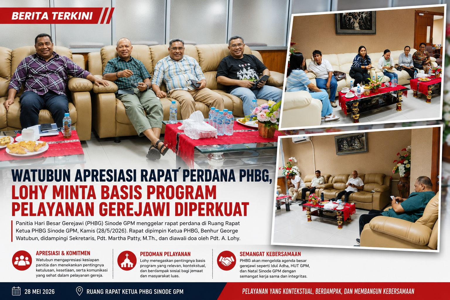 Watubun Apresiasi Rapat Perdana PHBG, Lohy Minta Basis Program Pelayanan Gerejawi Diperkuat