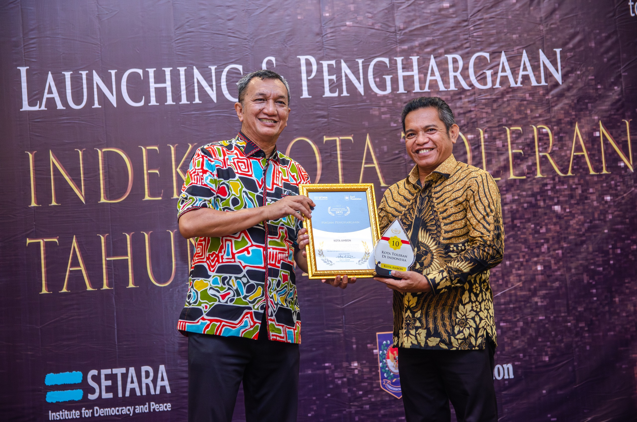 Paling Toleran di Indonesia 2025, Pemkot Ambon Tembus Top 10